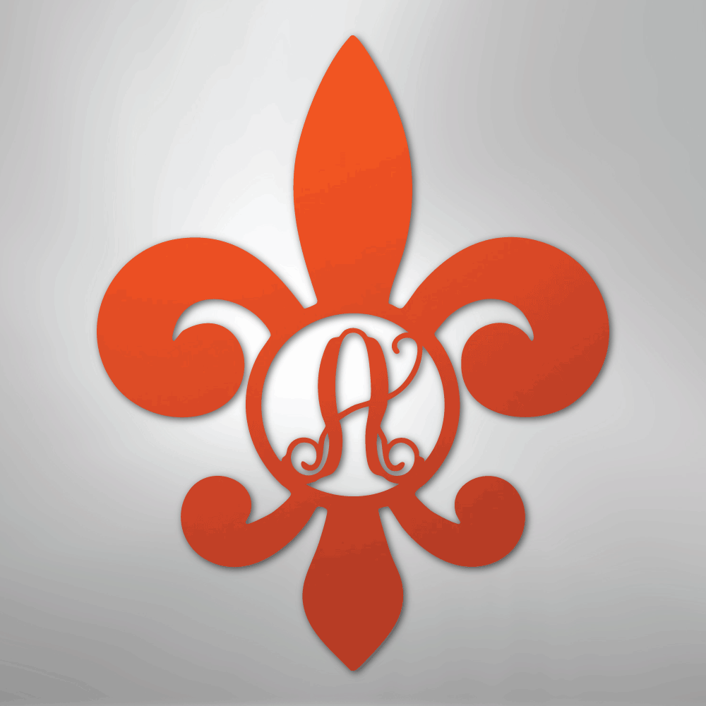Fleur De Lis Initial Personalized Steel Metal Sign Wall ArtCustomly Gifts