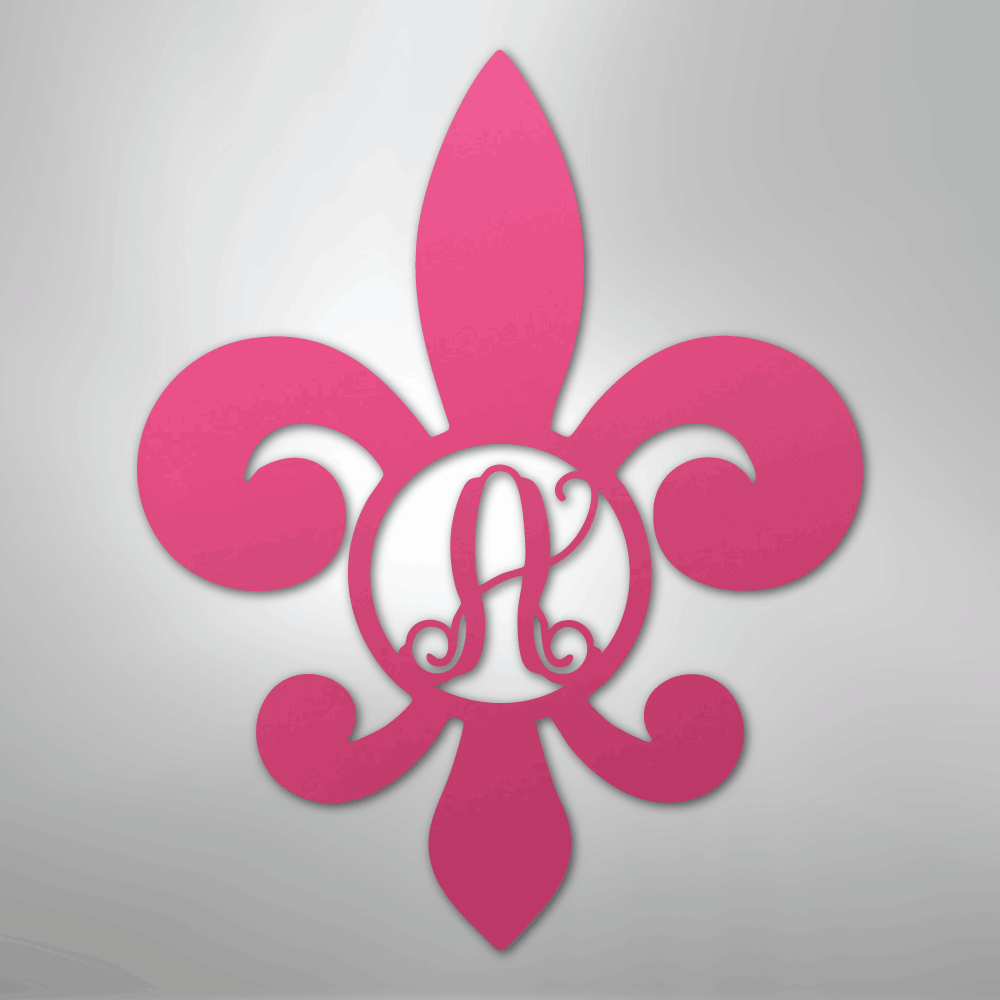 Fleur De Lis Initial Personalized Steel Metal Sign Wall ArtCustomly Gifts