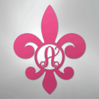 Fleur De Lis Initial Personalized Steel Metal Sign Wall ArtCustomly Gifts