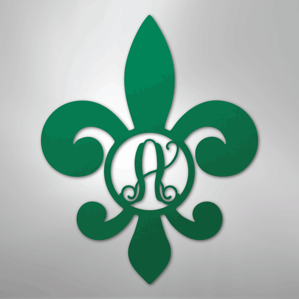 Fleur De Lis Initial Personalized Steel Metal Sign Wall ArtCustomly Gifts