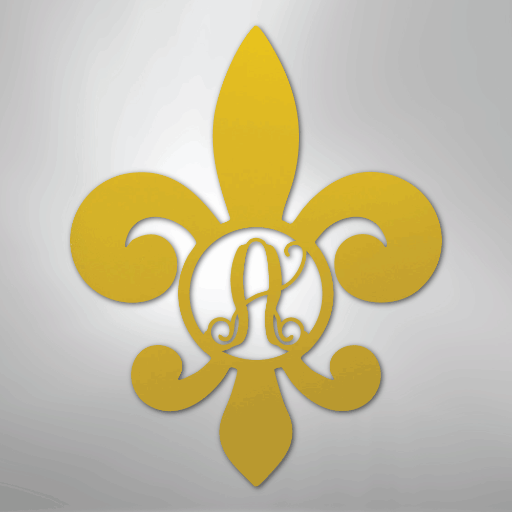 Fleur De Lis Initial Personalized Steel Metal Sign Wall ArtCustomly Gifts