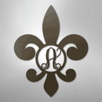 Fleur De Lis Initial Personalized Steel Metal Sign Wall ArtCustomly Gifts