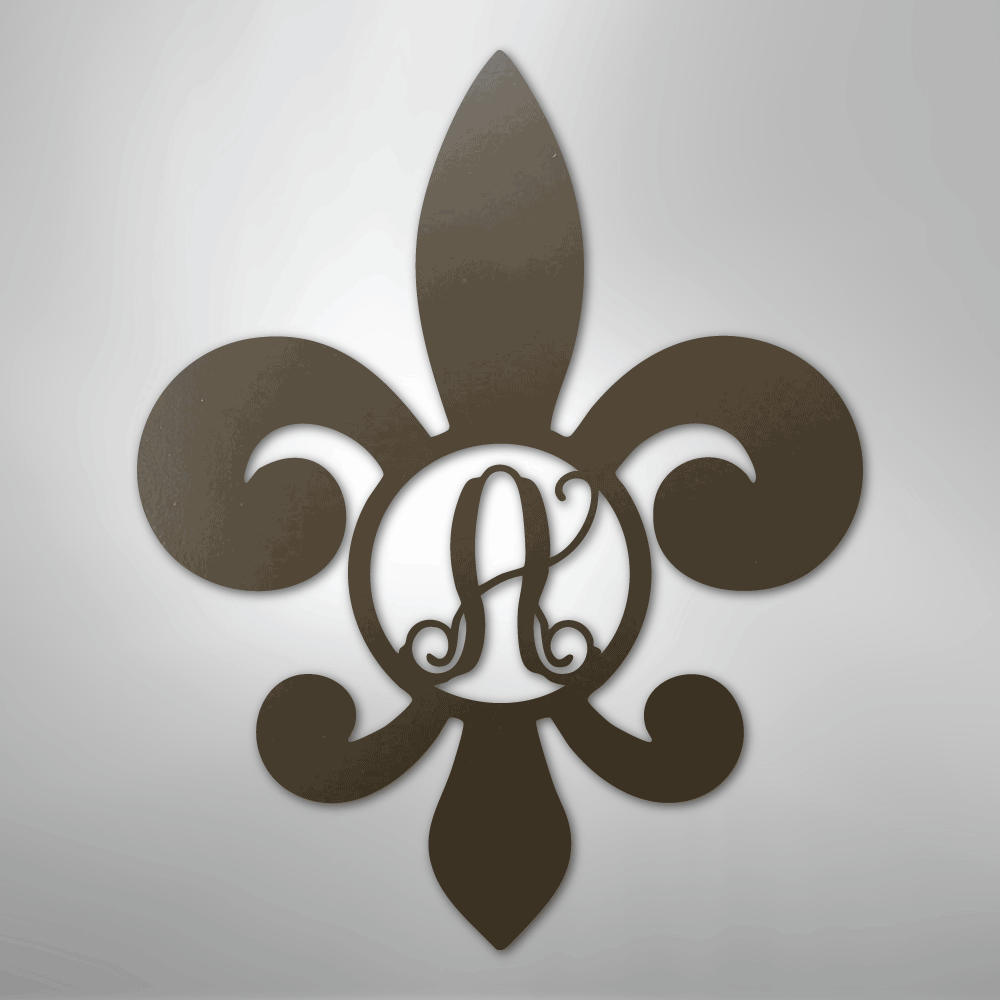 Fleur De Lis Initial Personalized Steel Metal Sign Wall ArtCustomly Gifts