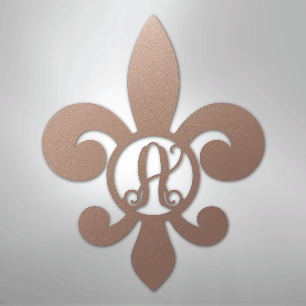 Fleur De Lis Initial Personalized Steel Metal Sign Wall ArtCustomly Gifts