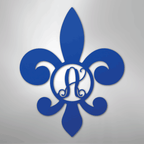 Fleur De Lis Initial Personalized Steel Metal Sign Wall ArtCustomly Gifts