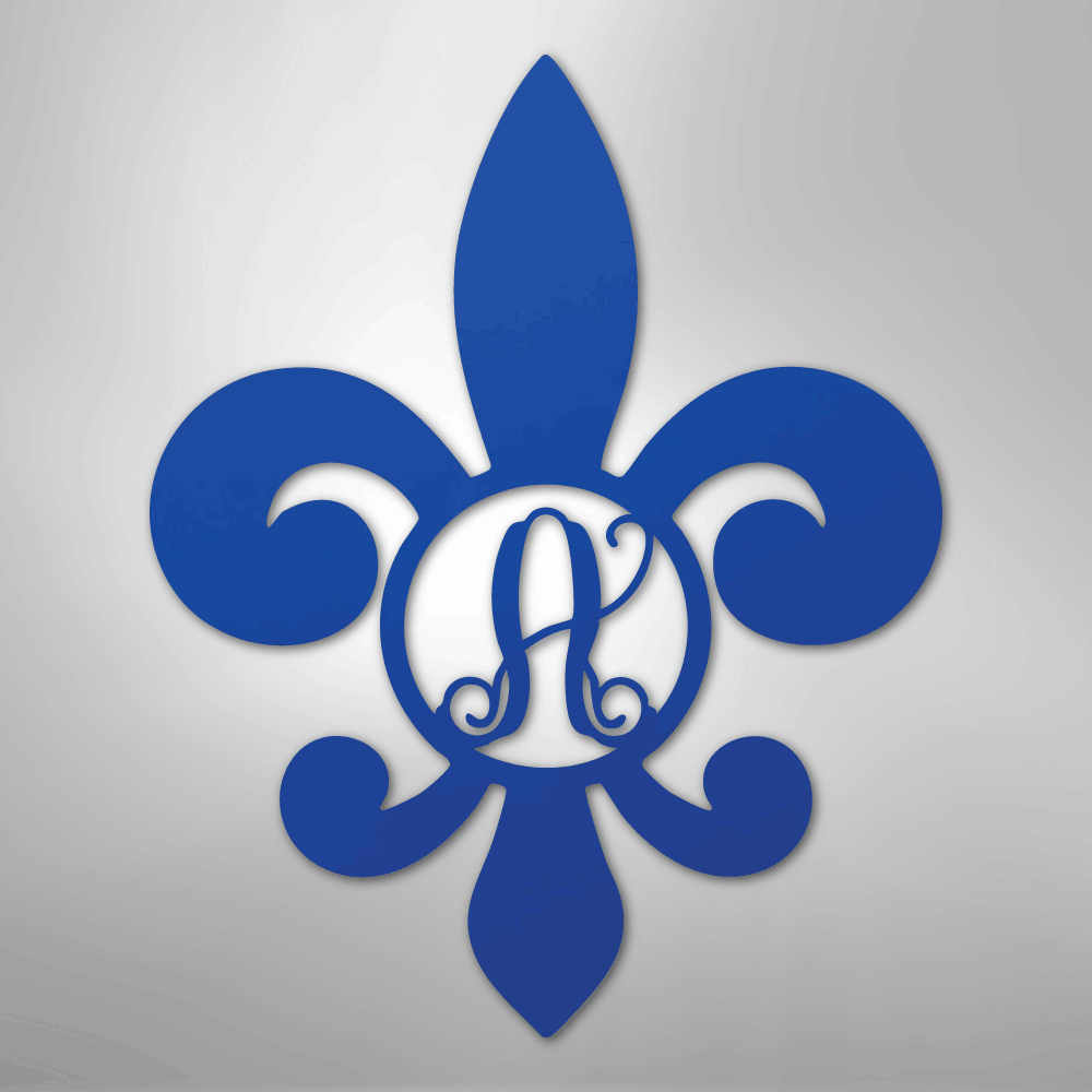 Fleur De Lis Initial Personalized Steel Metal Sign Wall ArtCustomly Gifts