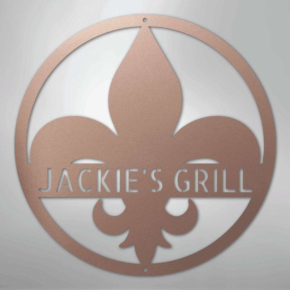 Fleur De Lis Monogram Personalized Steel Metal Sign Wall ArtCustomly Gifts