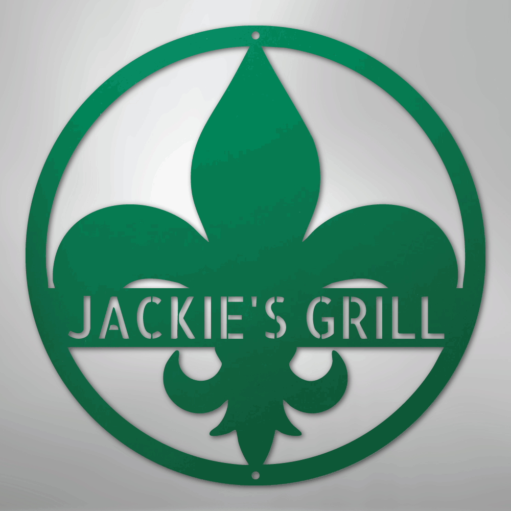 Fleur De Lis Monogram Personalized Steel Metal Sign Wall ArtCustomly Gifts