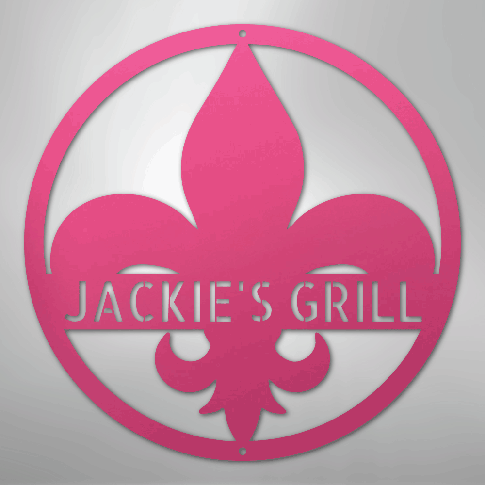 Fleur De Lis Monogram Personalized Steel Metal Sign Wall ArtCustomly Gifts