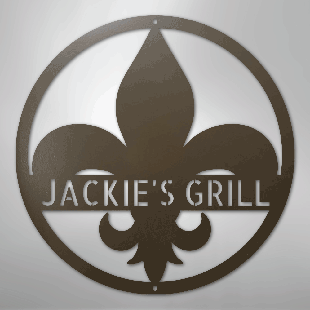 Fleur De Lis Monogram Personalized Steel Metal Sign Wall ArtCustomly Gifts