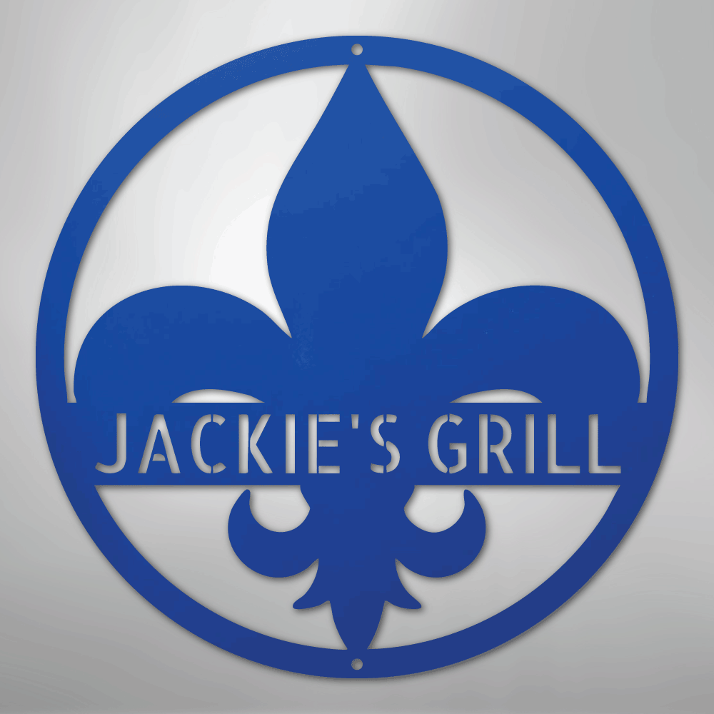 Fleur De Lis Monogram Personalized Steel Metal Sign Wall ArtCustomly Gifts