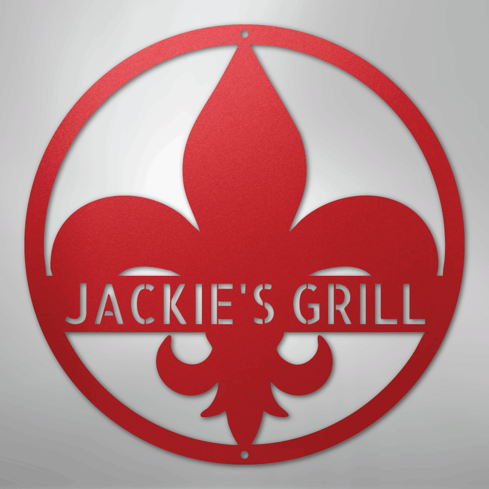 Fleur De Lis Monogram Personalized Steel Metal Sign Wall ArtCustomly Gifts