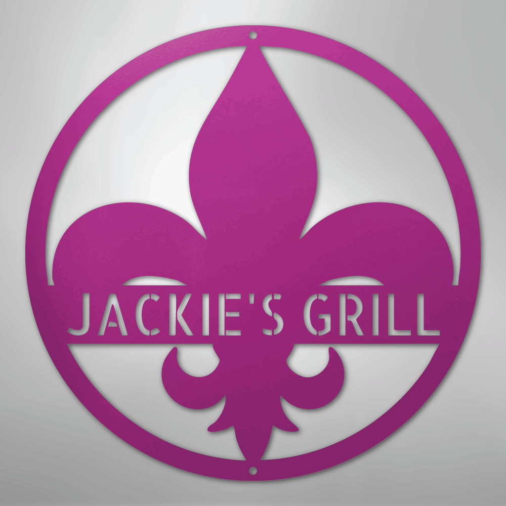 Fleur De Lis Monogram Personalized Steel Metal Sign Wall ArtCustomly Gifts