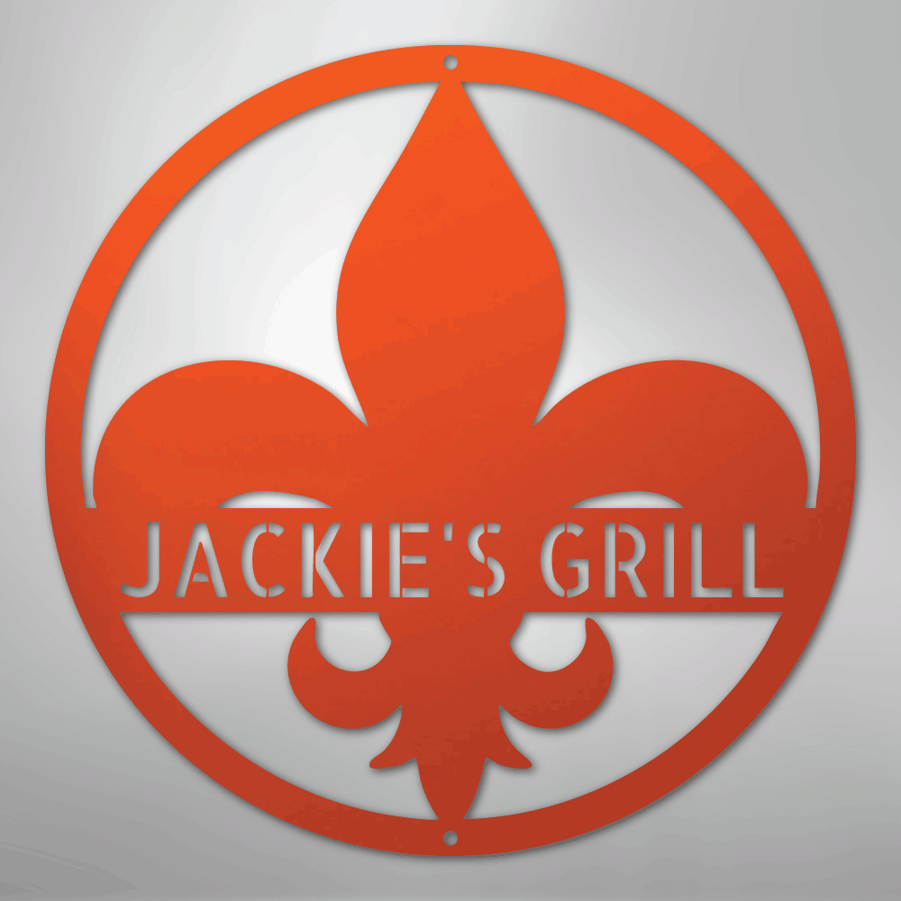 Fleur De Lis Monogram Personalized Steel Metal Sign Wall ArtCustomly Gifts