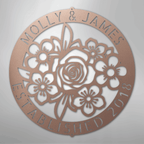Floral Ring Personalized Monogram Steel Metal Sign Wall ArtCustomly Gifts