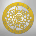Floral Ring Personalized Monogram Steel Metal Sign Wall ArtCustomly Gifts