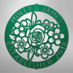 Floral Ring Personalized Monogram Steel Metal Sign Wall ArtCustomly Gifts