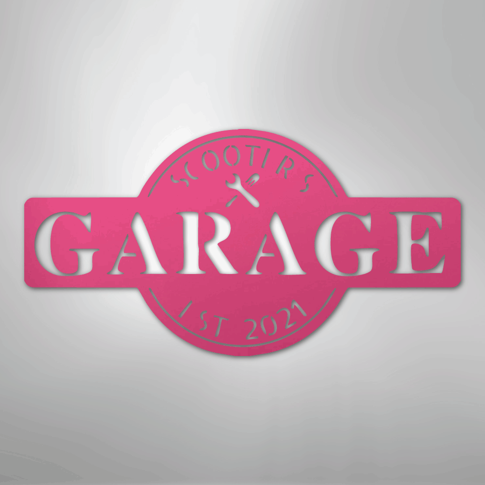 Garage Monogram Personalized Steel Metal Sign Wall ArtCustomly Gifts