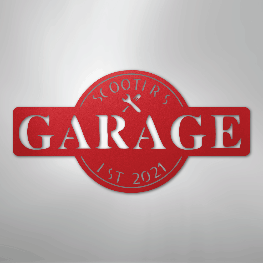 Garage Monogram Personalized Steel Metal Sign Wall ArtCustomly Gifts