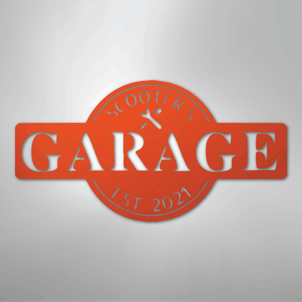 Garage Monogram Personalized Steel Metal Sign Wall ArtCustomly Gifts