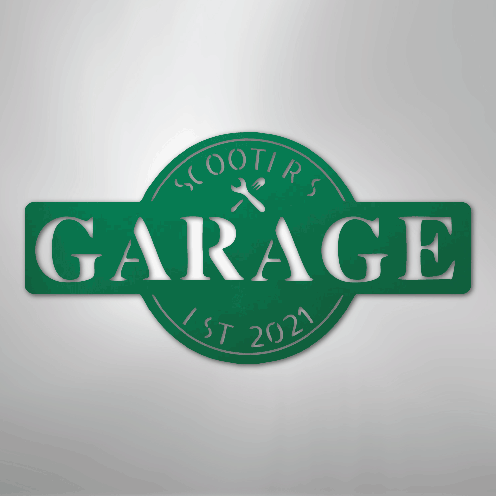 Garage Monogram Personalized Steel Metal Sign Wall ArtCustomly Gifts