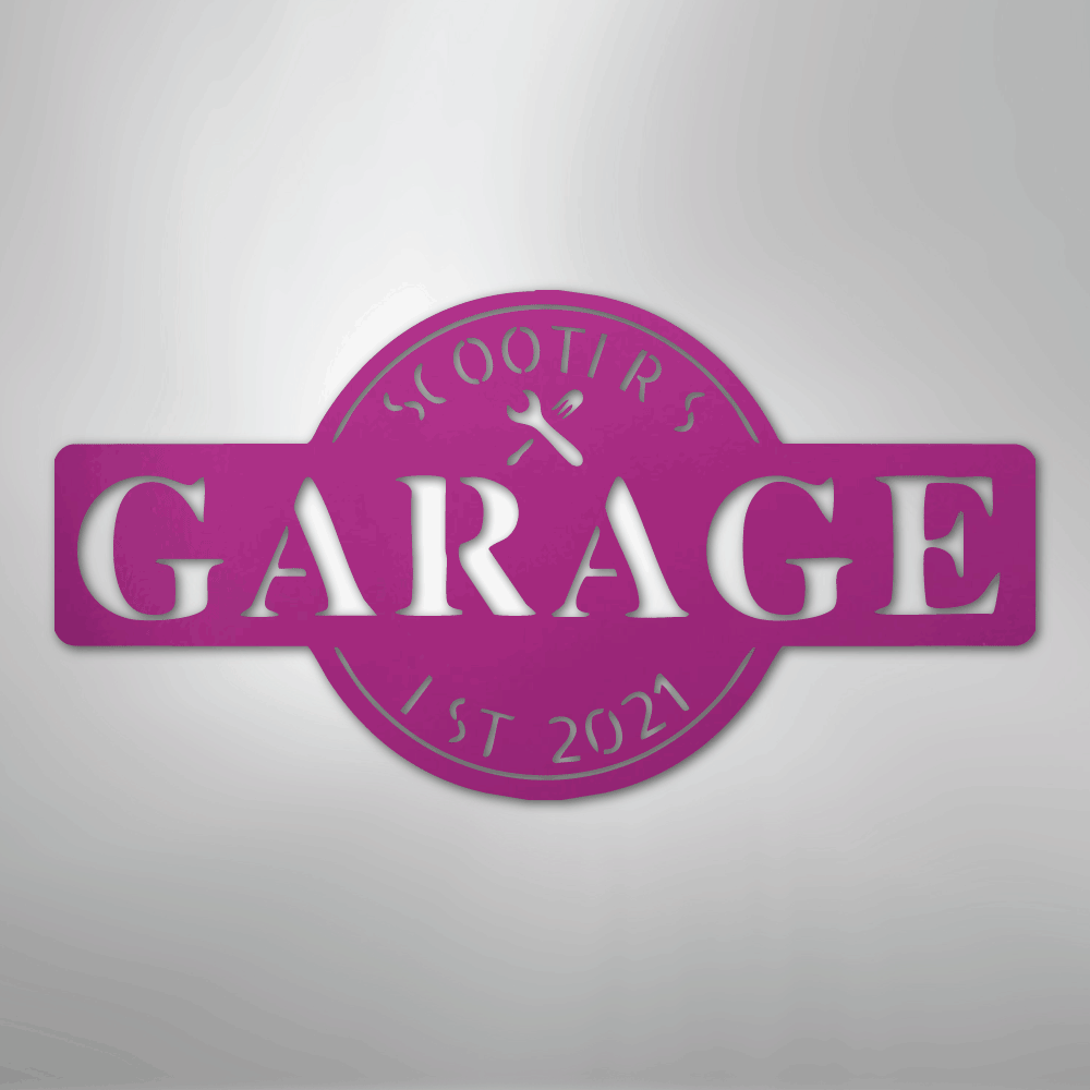 Garage Monogram Personalized Steel Metal Sign Wall ArtCustomly Gifts