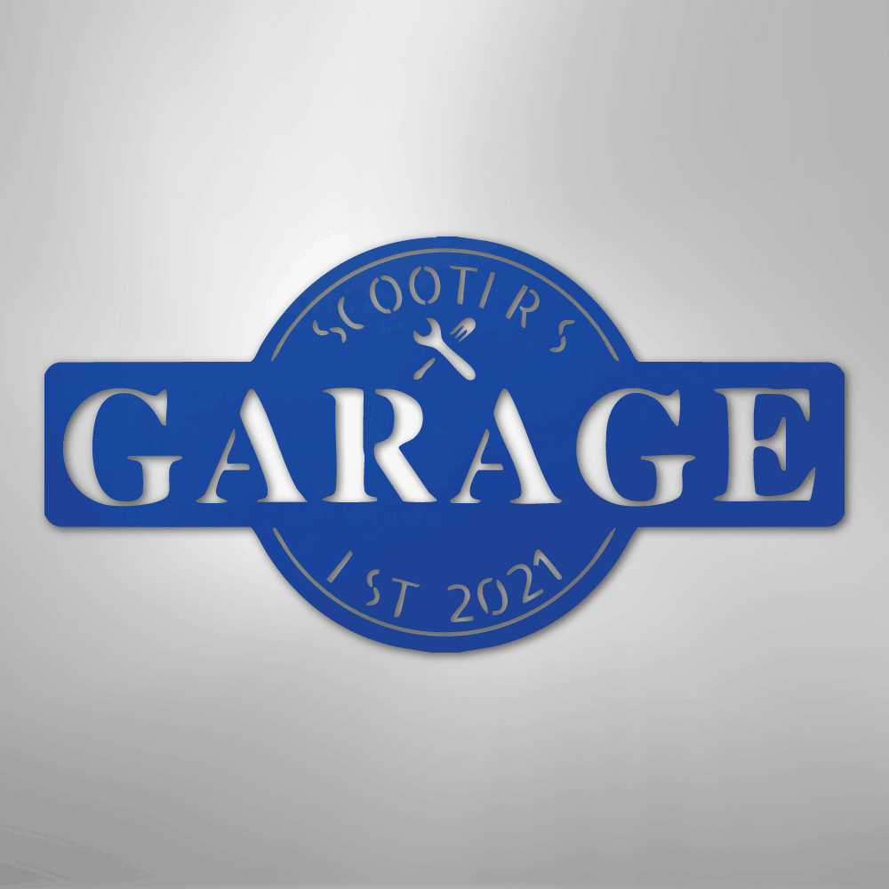 Garage Monogram Personalized Steel Metal Sign Wall ArtCustomly Gifts