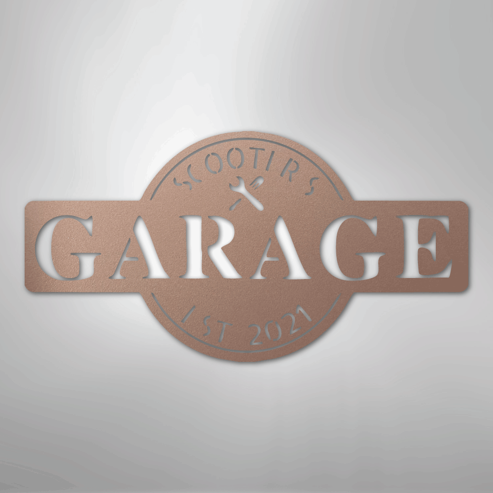 Garage Monogram Personalized Steel Metal Sign Wall ArtCustomly Gifts