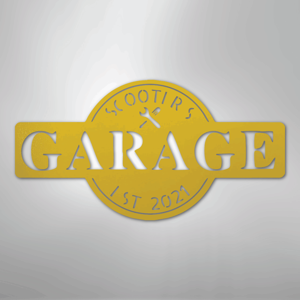 Garage Monogram Personalized Steel Metal Sign Wall ArtCustomly Gifts