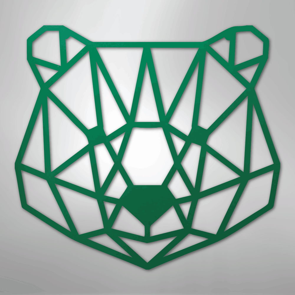 Geometric Bear - Steel Metal Sign Wall ArtCustomly Gifts