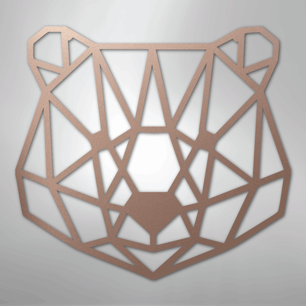 Geometric Bear - Steel Metal Sign Wall ArtCustomly Gifts