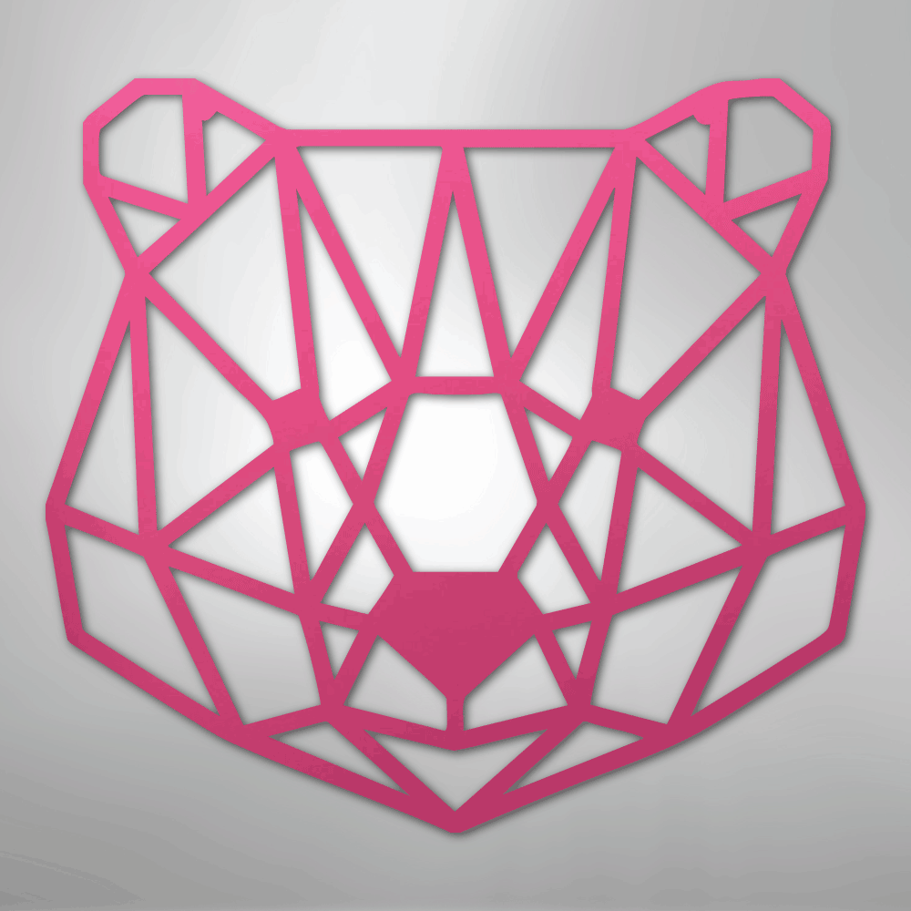 Geometric Bear - Steel Metal Sign Wall ArtCustomly Gifts