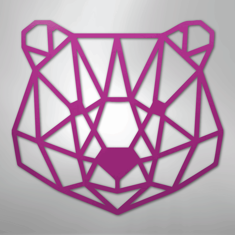 Geometric Bear - Steel Metal Sign Wall ArtCustomly Gifts