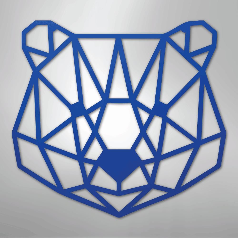 Geometric Bear - Steel Metal Sign Wall ArtCustomly Gifts