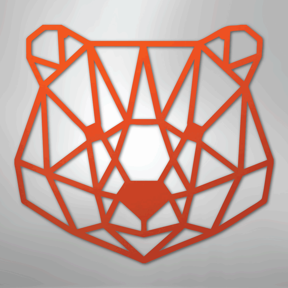 Geometric Bear - Steel Metal Sign Wall ArtCustomly Gifts