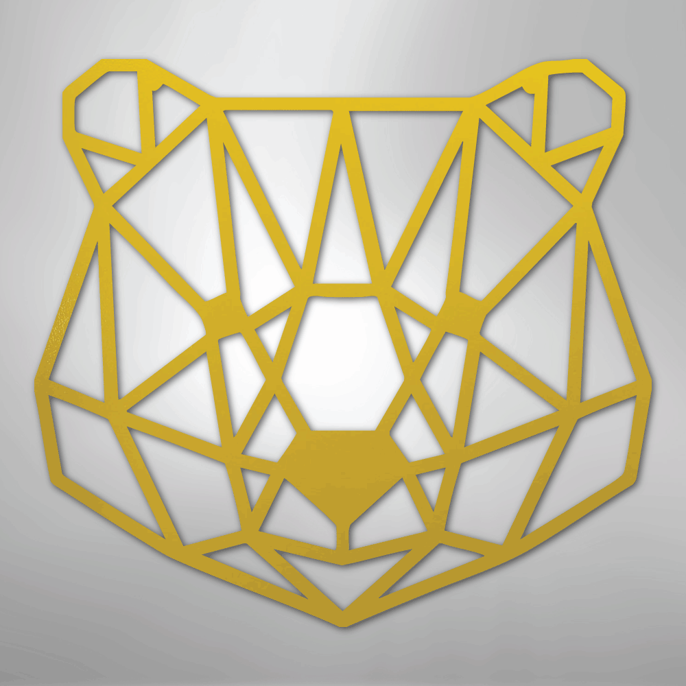 Geometric Bear - Steel Metal Sign Wall ArtCustomly Gifts