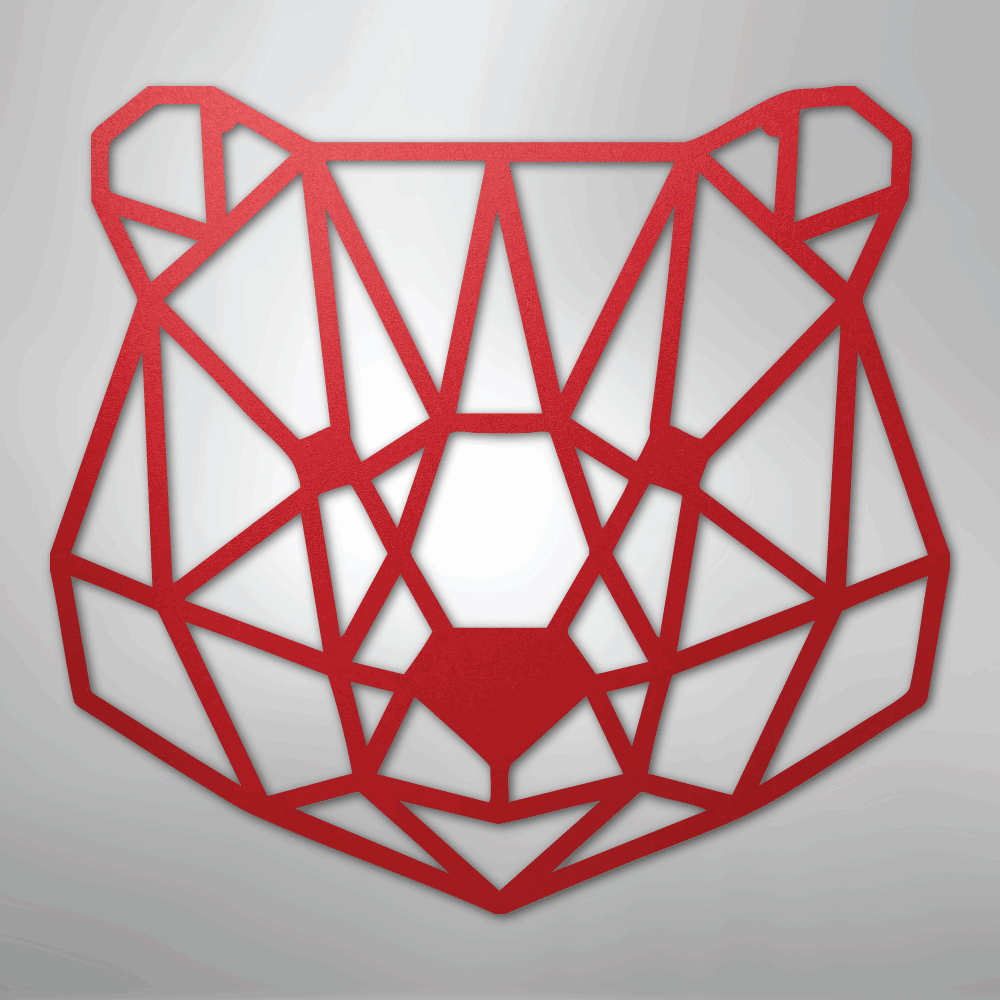Geometric Bear - Steel Metal Sign Wall ArtCustomly Gifts