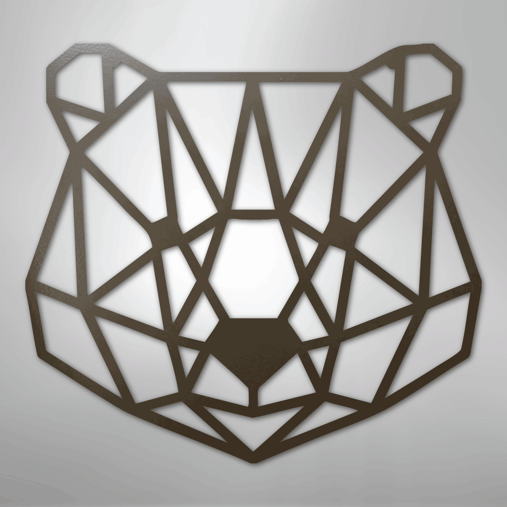 Geometric Bear - Steel Metal Sign Wall ArtCustomly Gifts