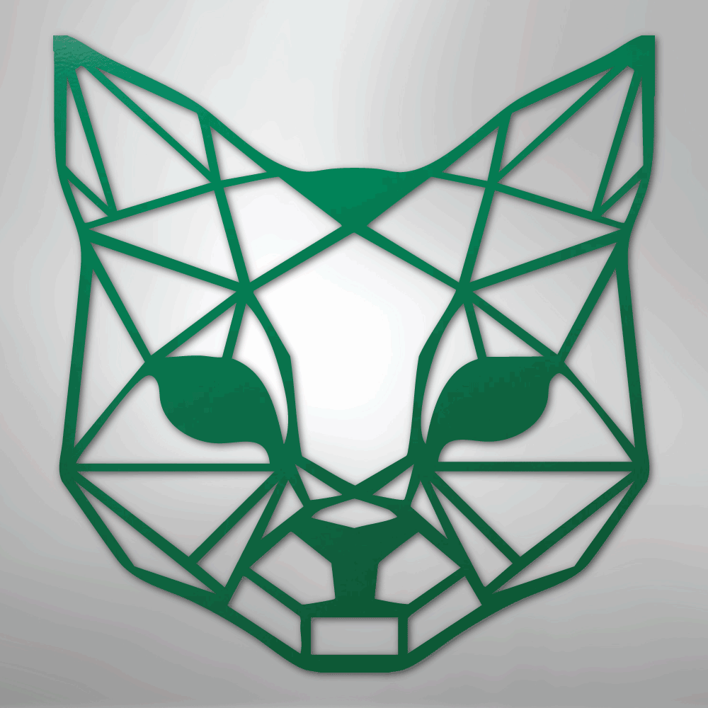 Geometric Cat - Steel Metal Sign Wall ArtCustomly Gifts