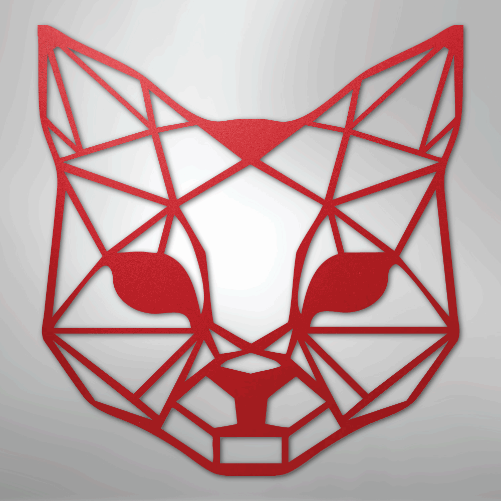 Geometric Cat - Steel Metal Sign Wall ArtCustomly Gifts