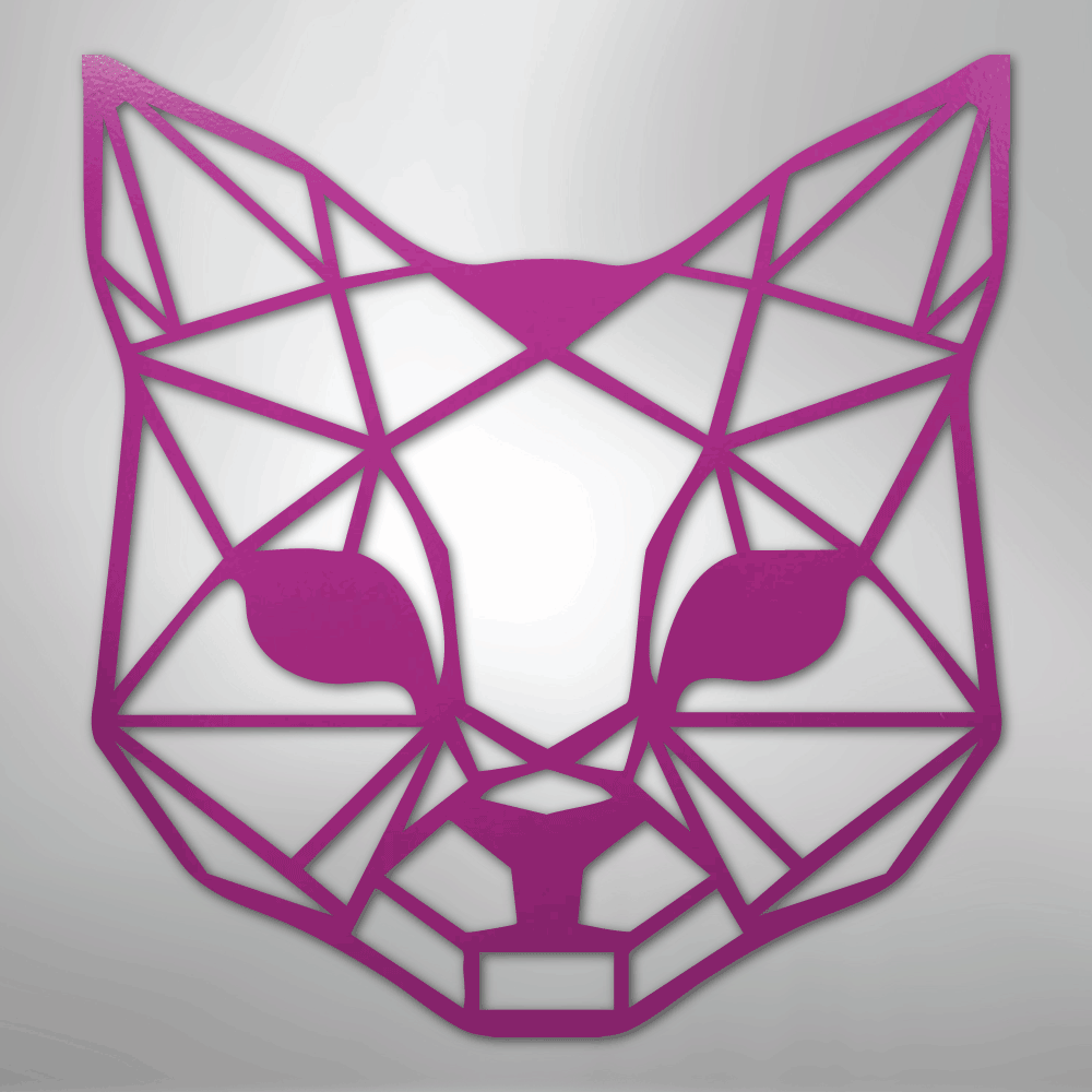 Geometric Cat - Steel Metal Sign Wall ArtCustomly Gifts