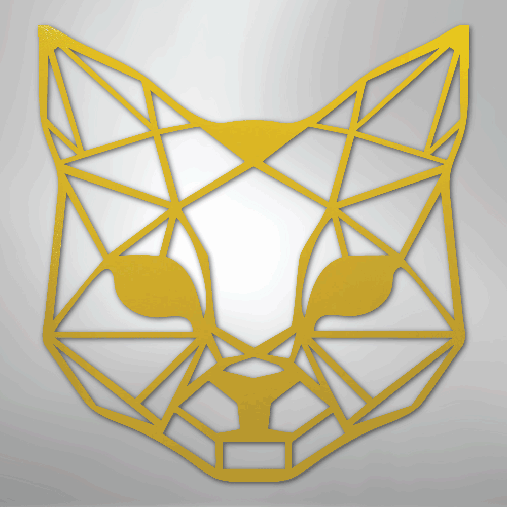 Geometric Cat - Steel Metal Sign Wall ArtCustomly Gifts