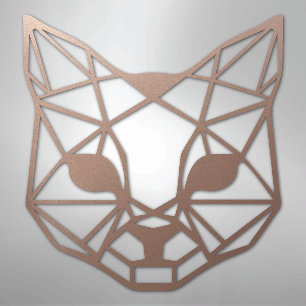 Geometric Cat - Steel Metal Sign Wall ArtCustomly Gifts