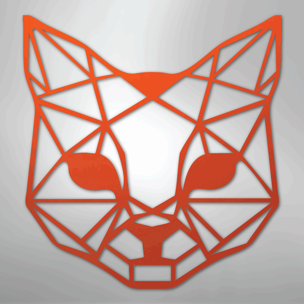 Geometric Cat - Steel Metal Sign Wall ArtCustomly Gifts