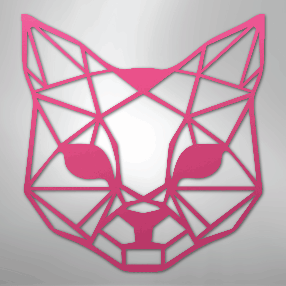 Geometric Cat - Steel Metal Sign Wall ArtCustomly Gifts