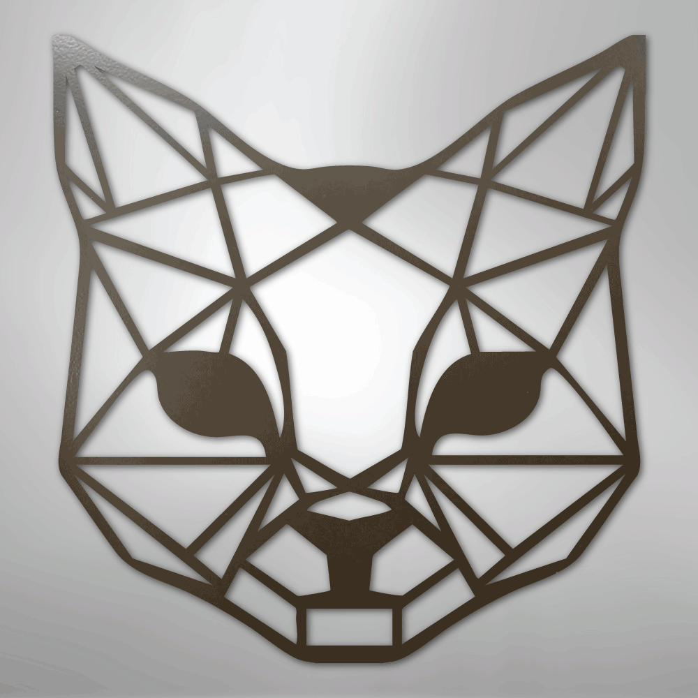 Geometric Cat - Steel Metal Sign Wall ArtCustomly Gifts