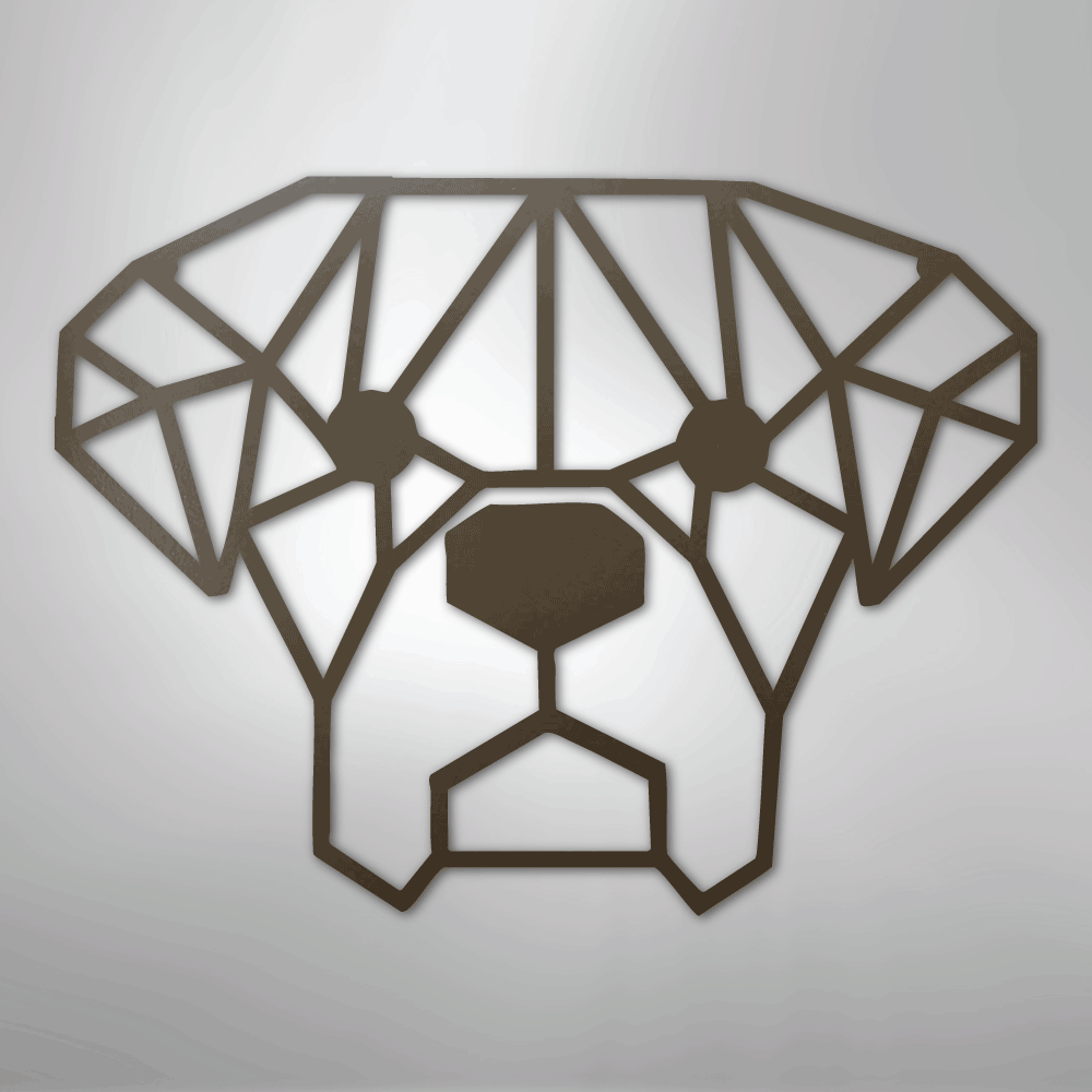 Geometric Dog - Steel Metal Sign Wall ArtCustomly Gifts