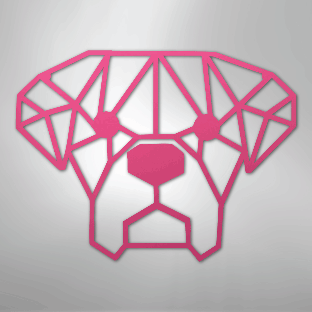 Geometric Dog - Steel Metal Sign Wall ArtCustomly Gifts