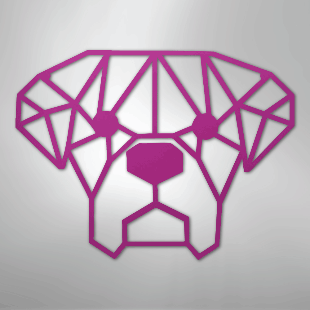 Geometric Dog - Steel Metal Sign Wall ArtCustomly Gifts