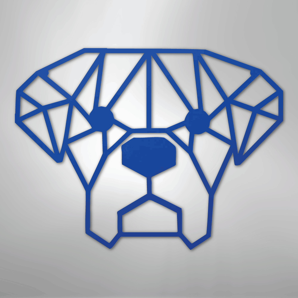 Geometric Dog - Steel Metal Sign Wall ArtCustomly Gifts